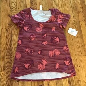 LuLaRoe classic t Burgundy and Pink Striped Top #25
